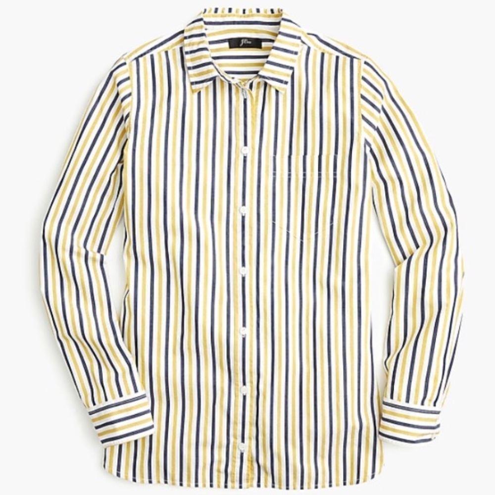 NWT J.Crew Stripe Button Up Classic Fit Boy Shirt